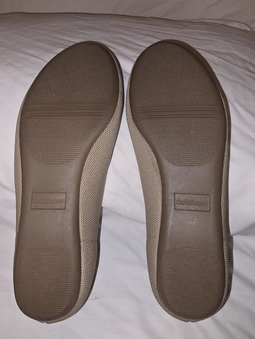 croft & barrow Cream Open-Toe Ballet Flats
